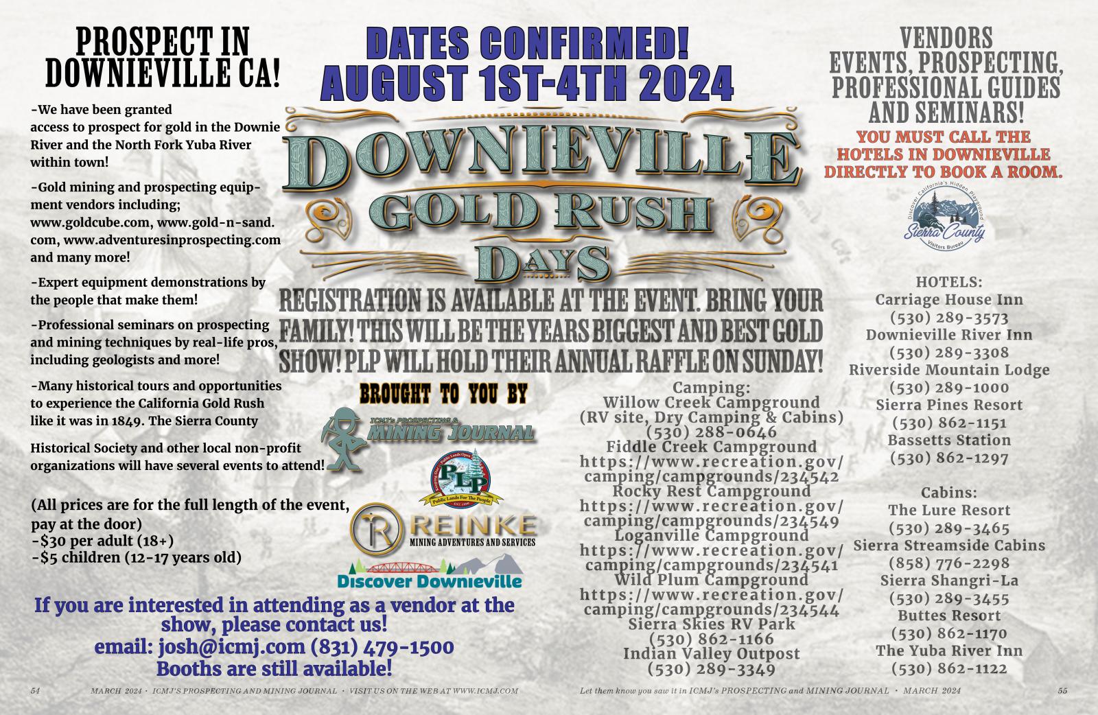 Downieville Gold Rush Days is Back in 2024!!!!